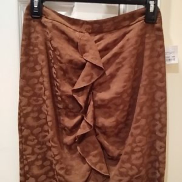 NWT ZARA Animal Print Ruffled Pencil Skirt - Picture 2 of 3